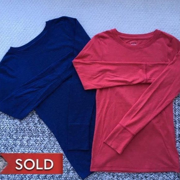 Mossimo - Blue & Pink Crewneck Long Sleeve Shirts - Picture 1 of 6